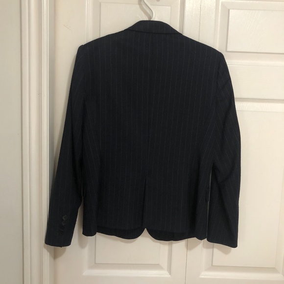 Zara Navy Pinstripe Blazer - Picture 2 of 4